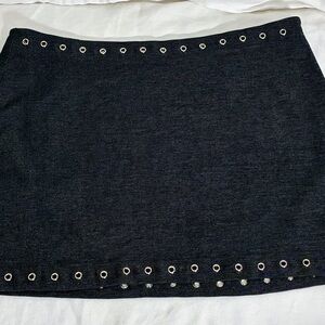 Fashion Nova Black Mini Skirt with Eyelet Accents size L